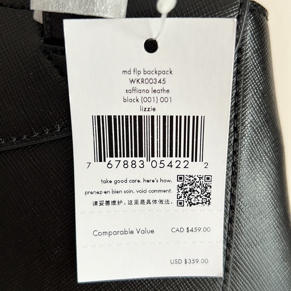 NEW Kate Spade Lizzie Medium Flap Backpack Black - Picture 12 of 12